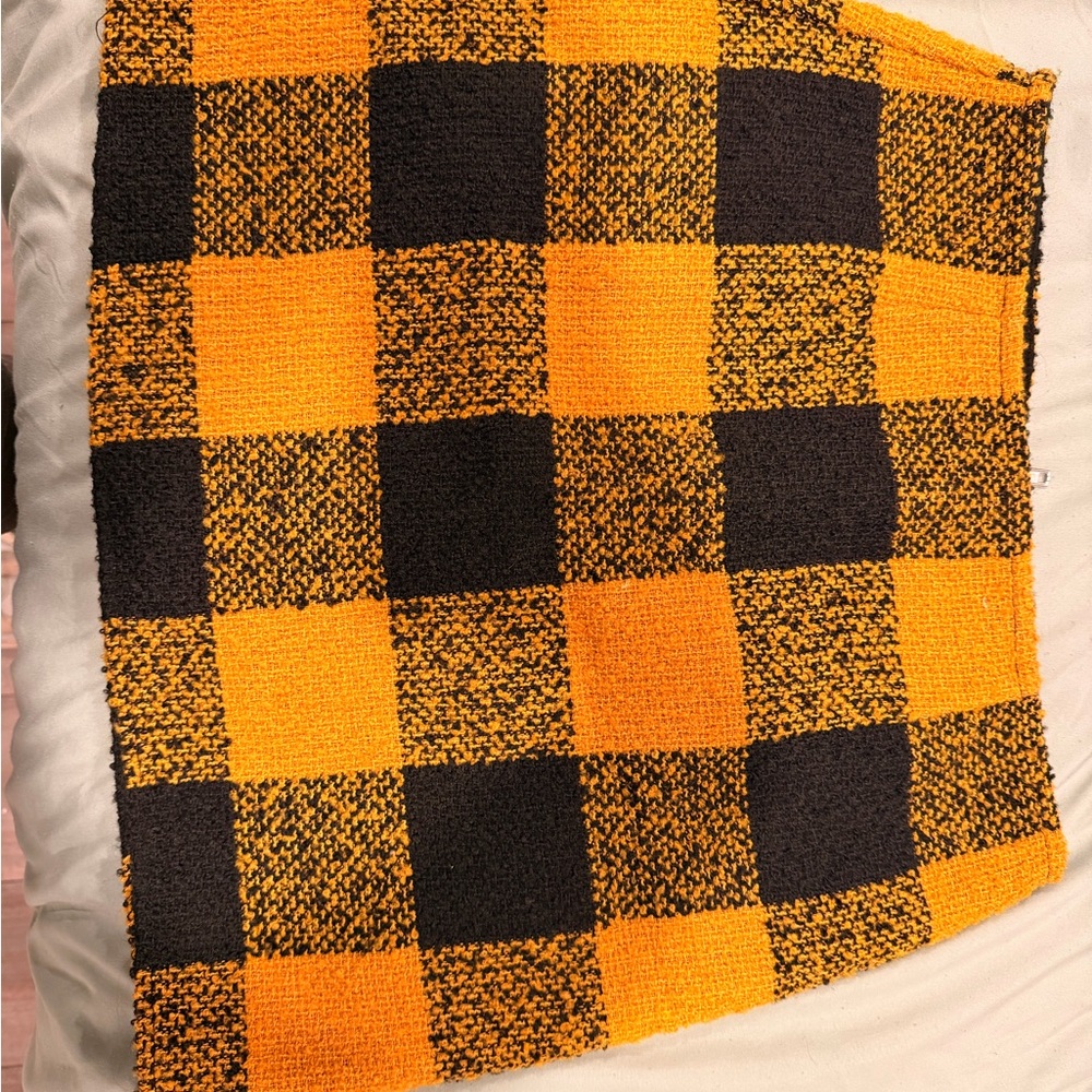 Forever 21 Black and Orange Checkered Mini Skirt